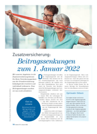 Titelseite Zusatzversicherung: Beitragssenkungen im neuen Jahr