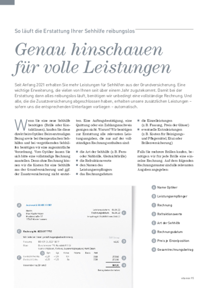 Vorschaubild Erstattung von Sehhilfen: volle Leistungen erhalten