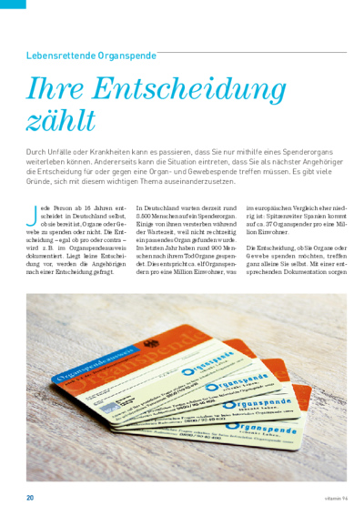 Vorschaubild Organspendeausweis: Ihre Entscheidung zählt