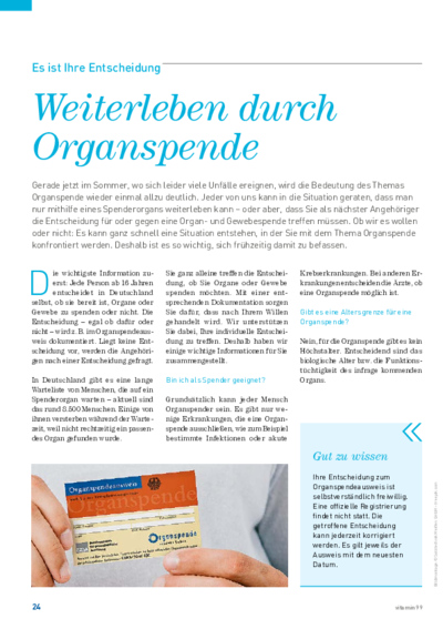Vorschaubild Organspende: jetzt an Ausweis denken